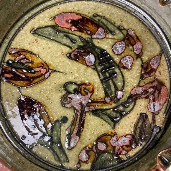 Vintage‎ MCM Otagiri Stoneware Handmade Ashtray Trinket Holder With Floral Motif - Picture 5 of 6